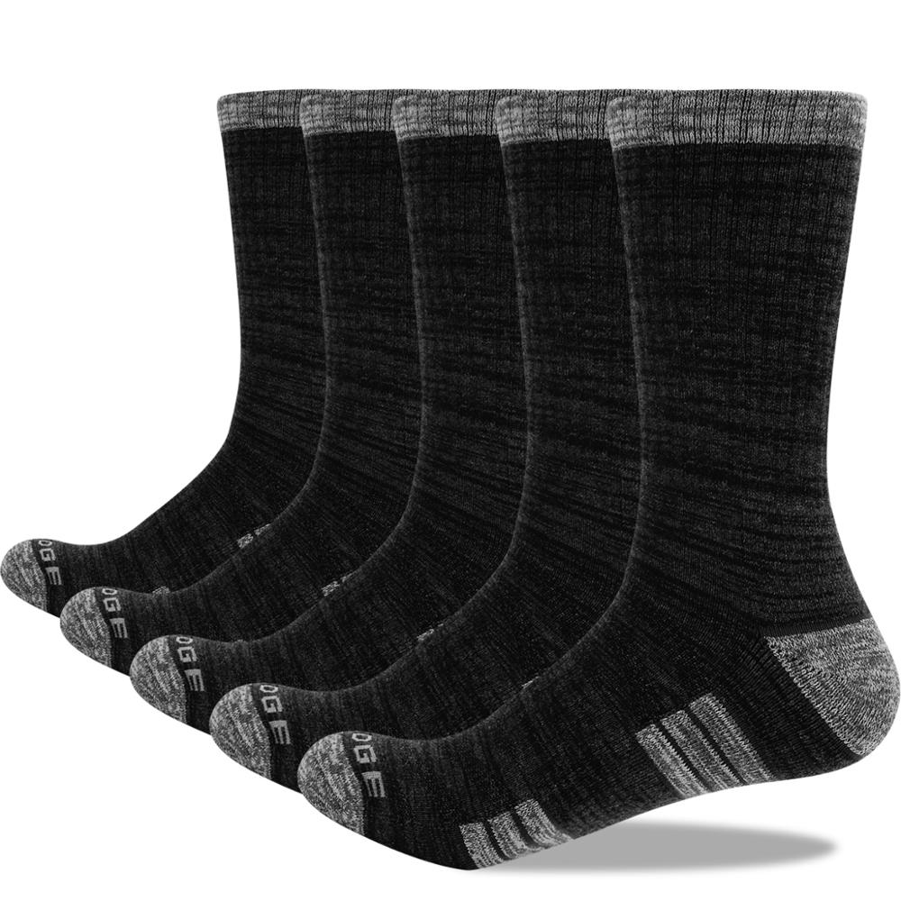 YUEDGE Men's 5 Pairs Cushion Cotton Sports Comfort Breathable Athletic Casual BusinessRunning Hiking Sports Crew Dress Socks: 1807DGY / Men 7-10.5 US Size