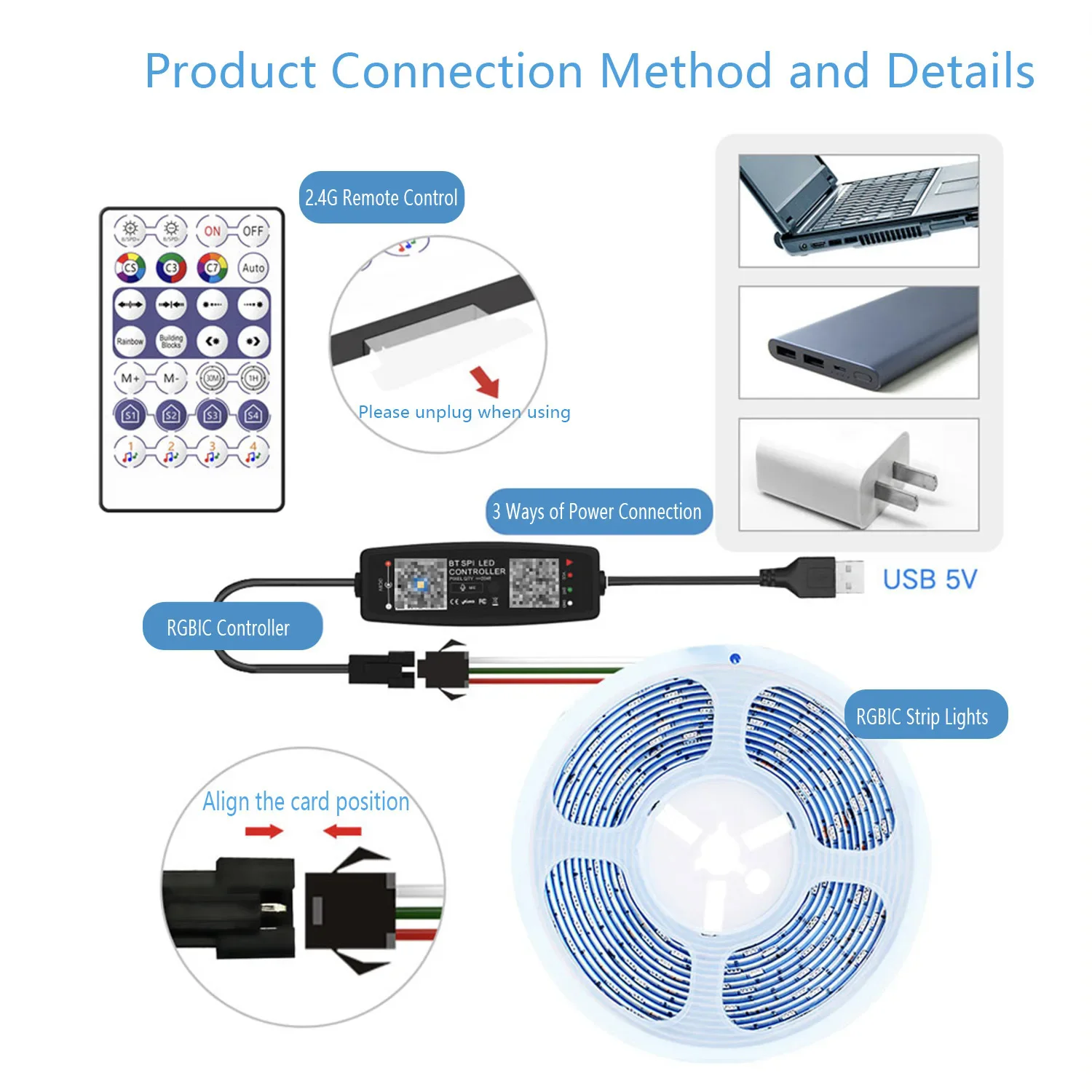 USB Bluetooth WIFI LED Strip RGB Controller IR Remote Dimmer Music Phone APP Control Brightness Adjust for 5050 2835 Tape Light