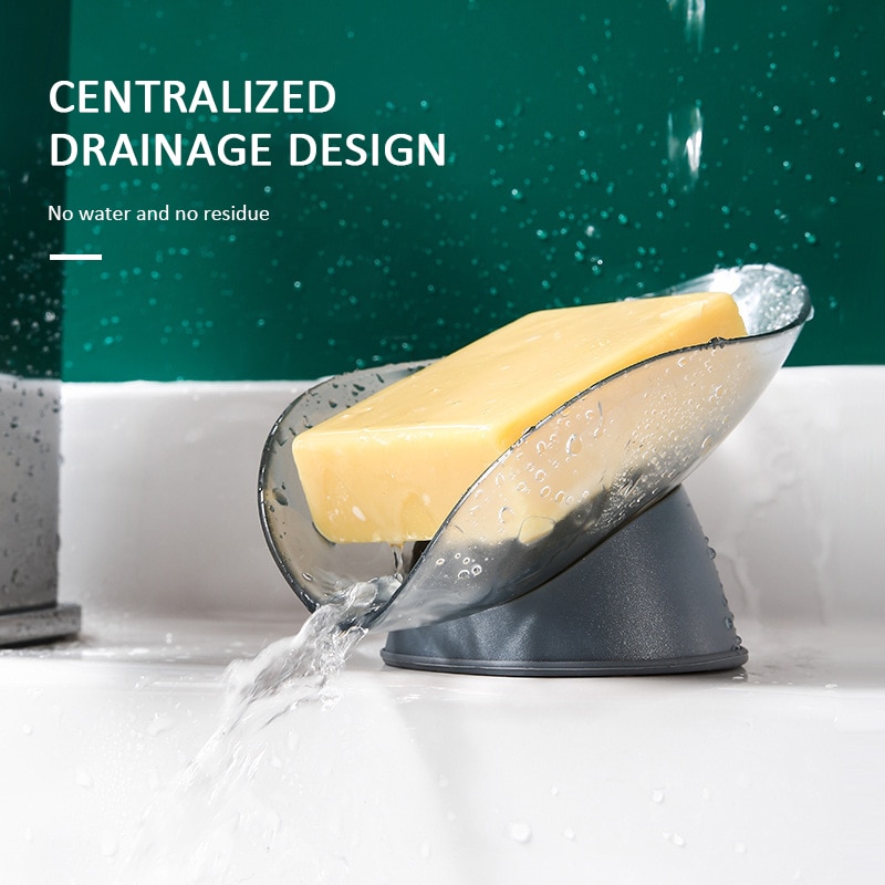 Zeep Rack Afvoer Wall Mounted Zeep Spons Houder Opbergrek Eenvoudige Bladvorm Zeepkist Plastic Zeep Opbergrek Container