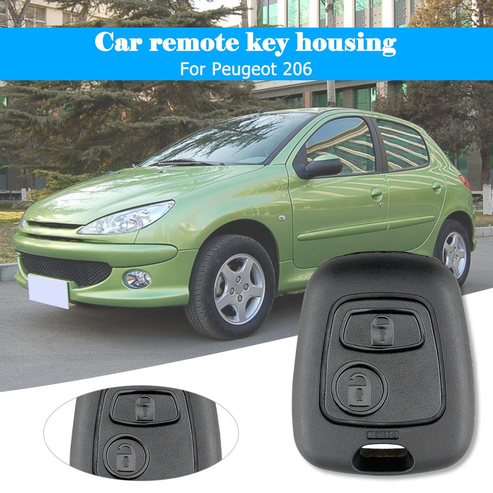 Mando a distancia para coche, 2 botones, funda de llave en blanco, reemplazo de llave de coche, para Peugeot 206