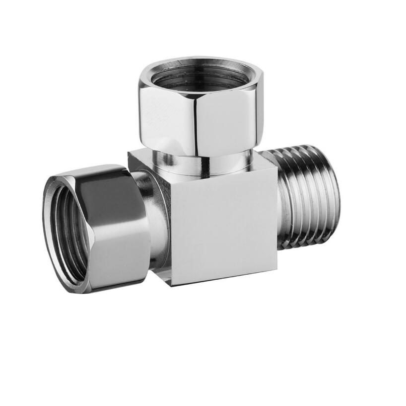 Thickened All-copper Three-way Angle Valve One Into Two Out 4" Internal And External Tooth Interface Water Valve Connector: A