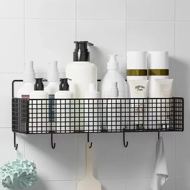 Wall Mounted Metal Wire Storage Organizer Baskets, Rectangular Display Hanging Basket, Countertop Bathroom Accessories Holder: army green