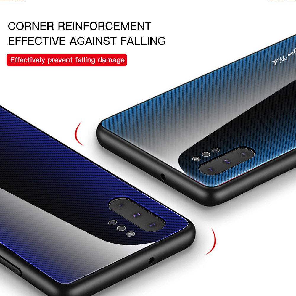 Voor Samsung Galaxy 10 Case Luxe Hard Gehard Glas Gradiënt Beschermende Cover Case Voor Samsung Note 10 Plus Note10 Pro