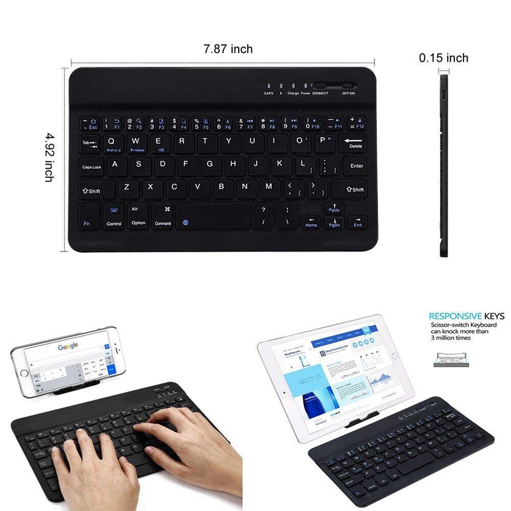 Mini Ultra Slim Wireless Bluetooth Keyboard 7/9/10 Inch Bluetooth 3.0 Keyboard For Ipad Phone Tablet With Windows/Android/iOS