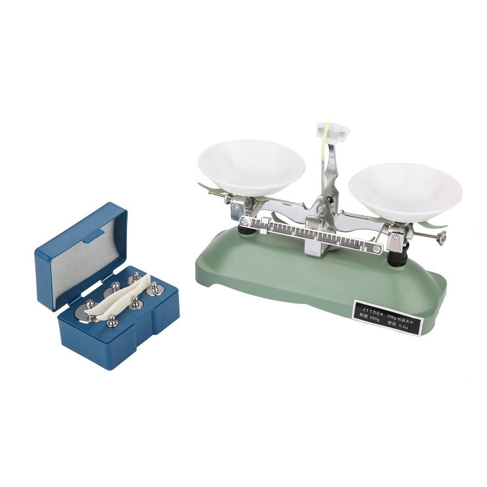 200g/0.2g Mechanical Tray Balance Scale with Weights Chemical Physics Laboratory Teaching Tool