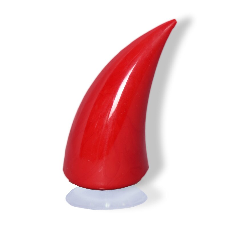 Décorations de casque de moto en corne de diable, visage complet, hors route, corne de bœuf, accessoires de voiture, ventouse fraîche en Silicone: Rouge