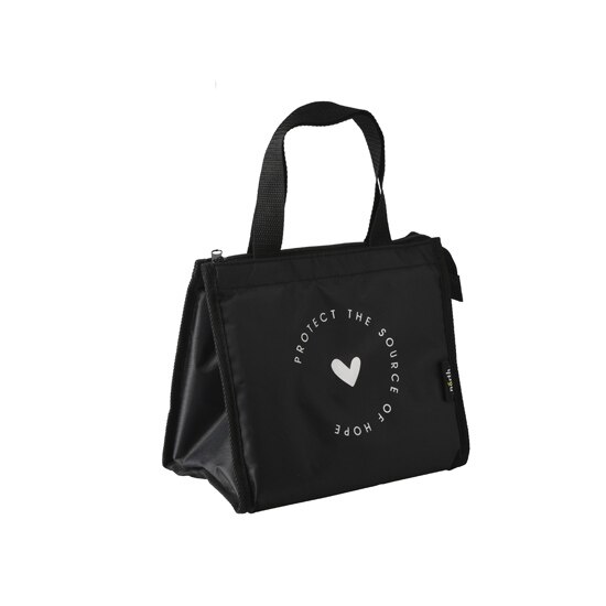 Schwarz stilvolle kühltasche thermische picknick mittagessen handtasche isolierte shop tote kühlen tasche lebensmittel milch dosen halter isolierung eis pack tasche: heart short