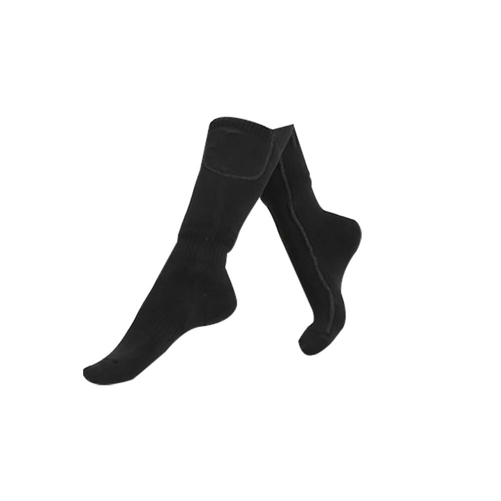 Calcetines eléctricos con calefacción para deportes al aire libre, calcetines recargables por USB, calentadores ajustables, Banco de energía para esquiar en invierno: normal black