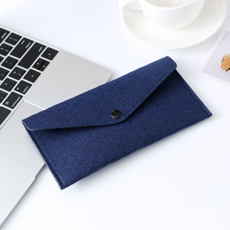 Felt Simple Envelope Wallet Multiple Uses High capacity Bags Big Size for phone and shopping or diy bags: Blue