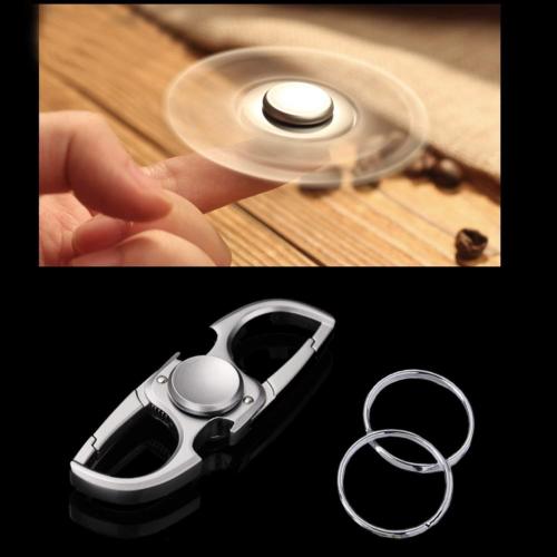 1 stk flaskeåbner nøglering fidget spinner med 2 alu nøgleringe til mænd kvinder nøglering flaskeåbner holdbar