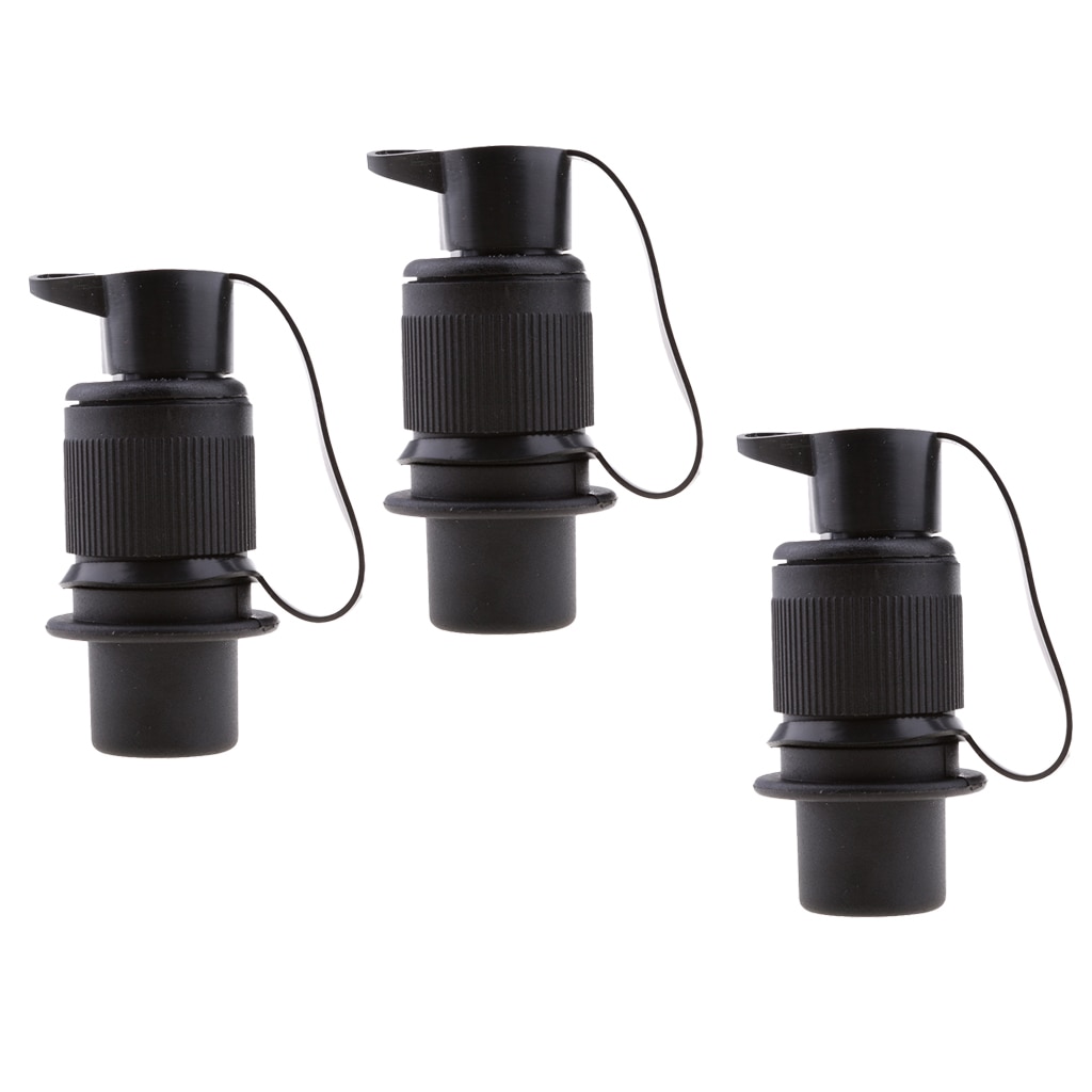 3 X Black IP68 Waterproof 3 Pins Electrical Cable Connector Plug Socket 12V
