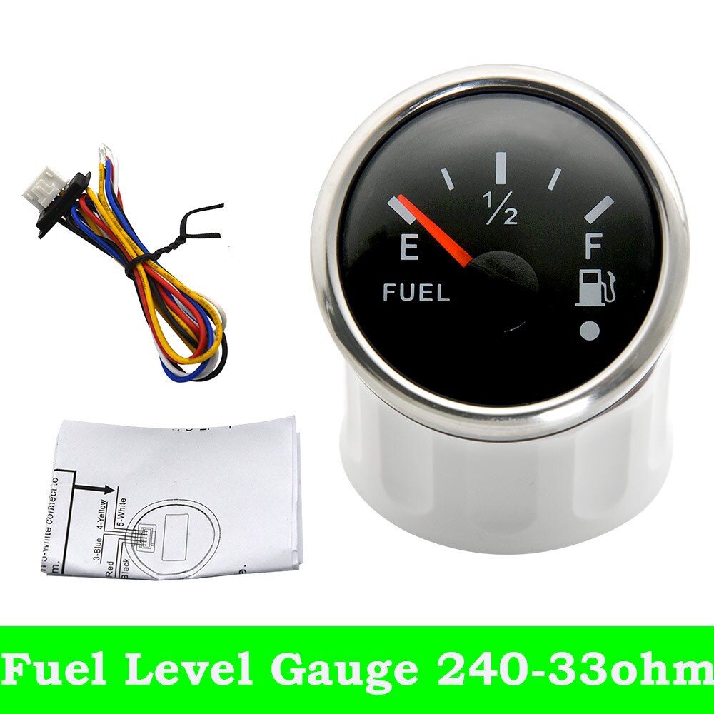 52mm Fuel Level Gauge + Fuel Level Sensor 100mm 150mm 200mm 300mm 0-190/240-33 ohm Sensors Fuel Sender Unit For Car Boat 12V/24V: 240-33OHM BS