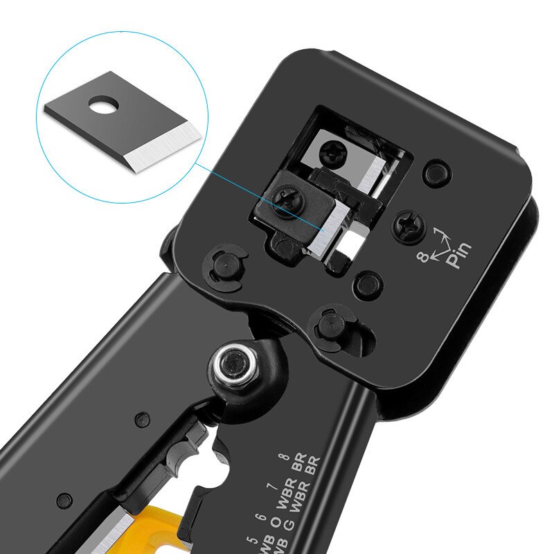 Blue/Orange/Red/Black EZ RJ45 Tool Kit Perforated Crystal Head Crimping Clamp Network Clamp 8P/6P Lan Cable Wires Pliers Tool