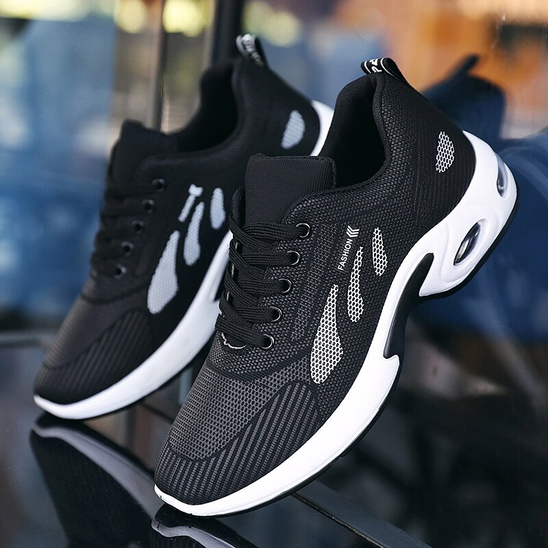 Air skor herr herr skor vinter herr fritidsskor svarta sneakers herr andas snörning non-läder fritidsskor