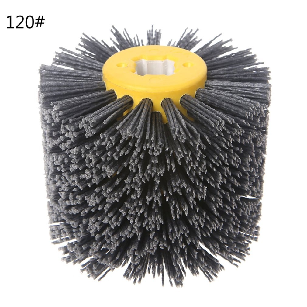 Abrasive Wire Drawing Round Brush Head Polishing Grinding Tool Buffer Wheel For Furniture Wood Sculpture Rotary Drills: 120#