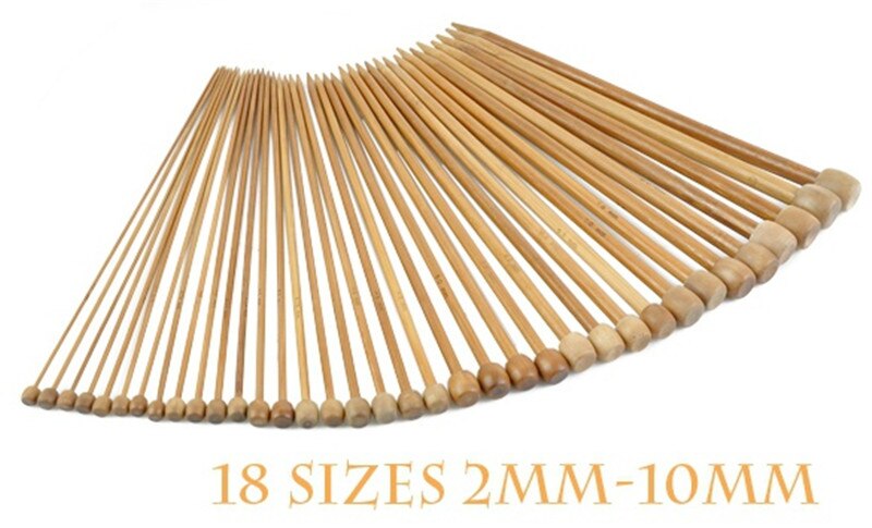 36 Pcs Bamboe Haaknaald Set Diy Breien Naalden Handvat Breien Weave Garen Ambachten Breien Tools 18 Maten 2 Mm -10 Mm