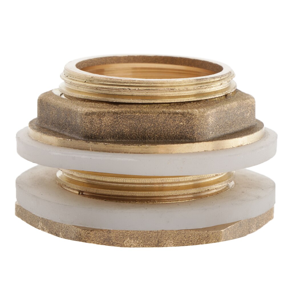 Solid Brass Water Tank Connector with Rubber Ring Leak-proof for Water Tanks: DN25 26mm