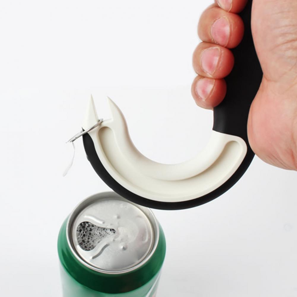 Gancho de anillo para abrir latas, abridor Manual de tapas de barra, abridor de cerveza, gancho de anillo, barra Manual antideslizante, herramienta de cocina