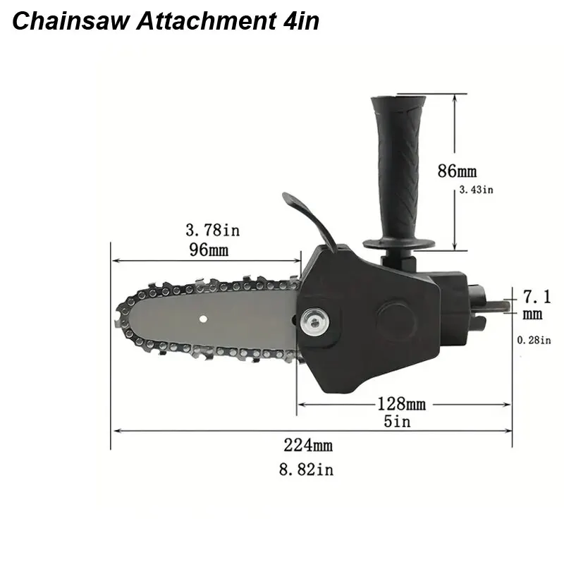 Chainsaw Adapter Electric Drill Converter Head Chain Saw Friewood Attachment Cutting Tree Woodworking Garden Pruning Tool: Chocolate