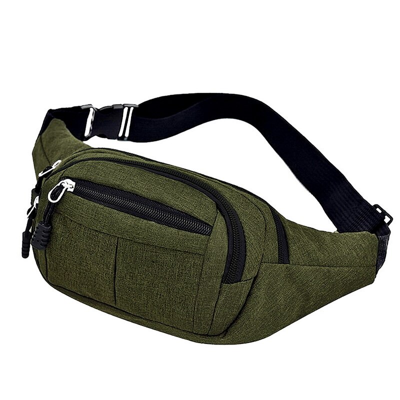 Marsupio da uomo borsa portafoglio da uomo borsa da cintura Casual grande per telefono borsa da donna borsa da viaggio in tela borsa da moto Fanny Banana Hip: C-green
