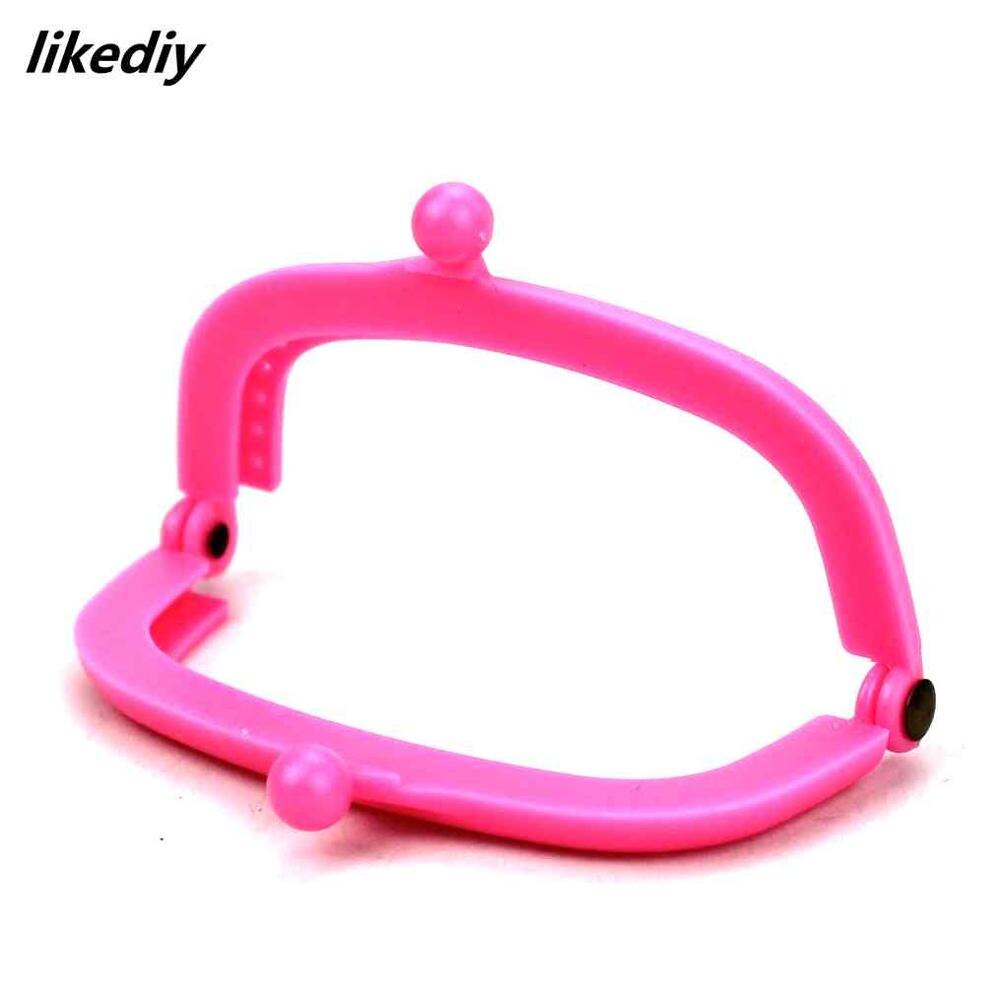 10 Pcs/Lot 8.5 CM Candy Color Arc Resin Plastic Purse Frame With Hole Kiss Clasp Lock DIY Bag Accessories
