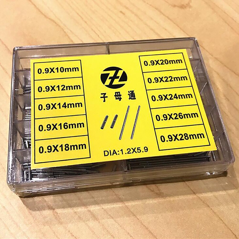 10 Size Watch Parts Capsa Pin Notched Tubes and Pins Set Assortment Whatch Band Clasp Tube Dia 1.2 10-28mm for Watchmaker