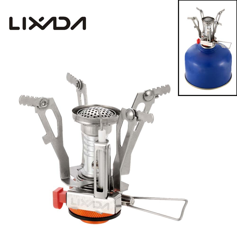 Lixada Camping Gasfornuis Super Lichtgewicht Mini Pocket Outdoor Camping Kachel Koken Branders Folding Gasfornuis 3000W Oven