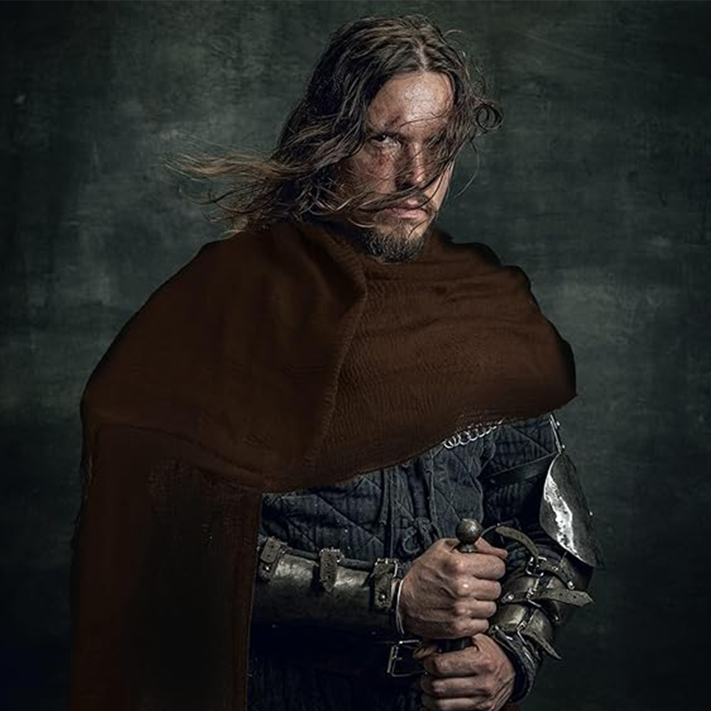 Mantello da cavaliere medievale rinascimentale Mantello da spalla Mezza mantello Costume Sciarpa da pirata per uomini Donne Festival cosplay Larp
