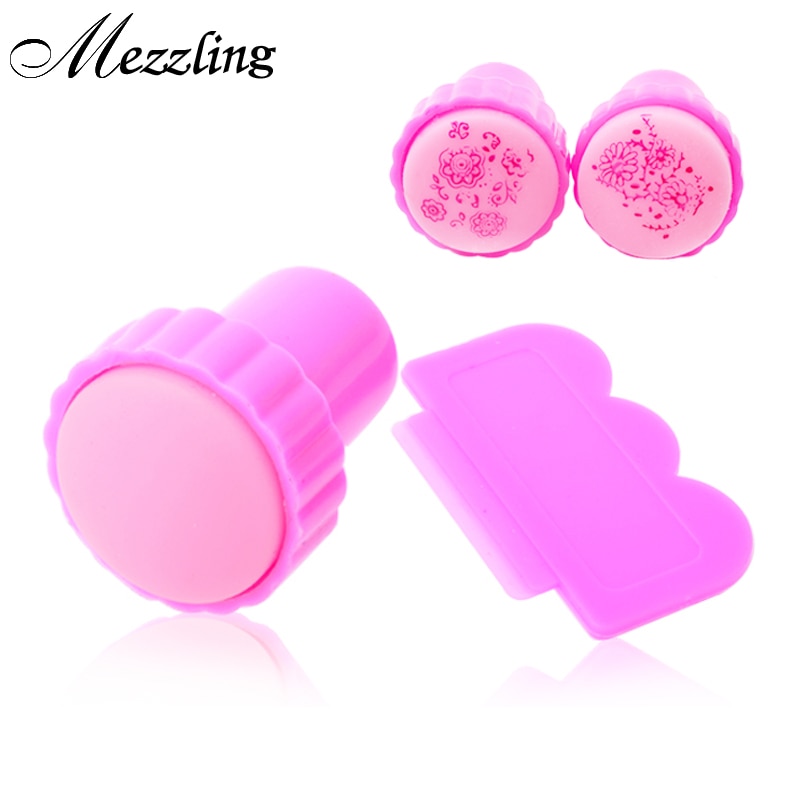 Nail Art Stempelen, Plastic Nail Stamper Schraper Set, DIY Nail Beauty Decoratie Polish Afdrukken Nail Template Gereedschap