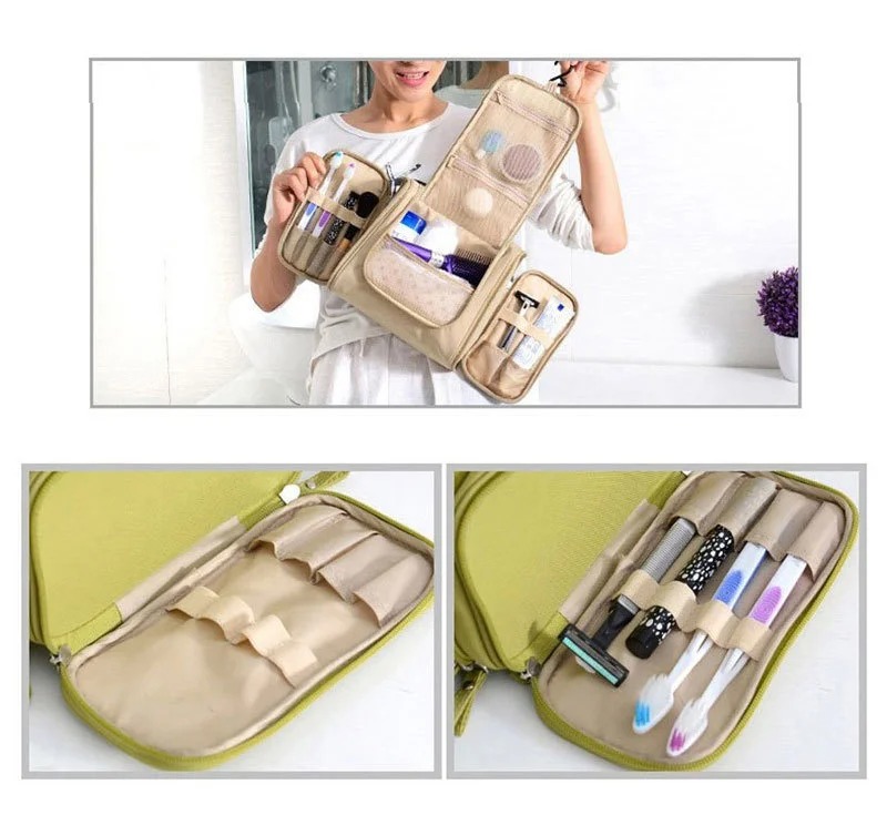 Travel Bag Portable Cosmetic Makeup Bags Toiletry Hanging zip Organizer Storage Case Pouch Traveling double open wash Bag pack