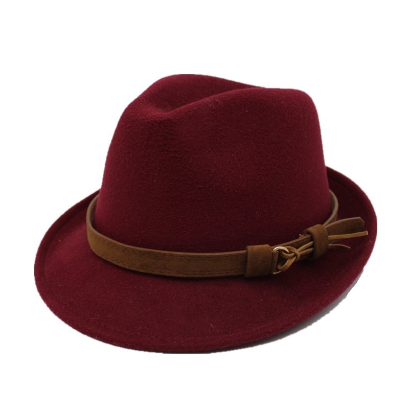 Ozyc ull kvinnor män fedora hatt för vinter höst lady gangster trilby filt homburg kyrka jazz hatt storlek 55-58cm