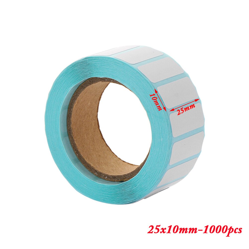 1000/700 kpl valkoinen liimapaperi lämpötarra tarra paperi supermarket hinta tyhjä etiketti suoratulostus vedenpitävät tarrat: 25 x 10mm