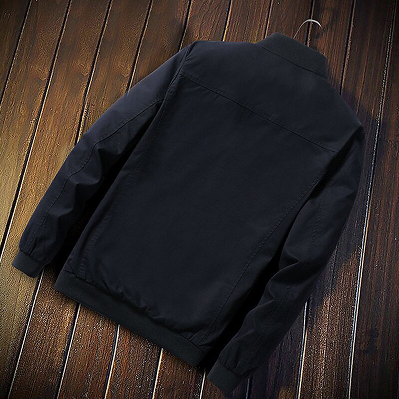 Slim Mens Patchwork Coats Autumn Men Casual Coat Jacket Stand Collar Long Sleeve Sports Jackets