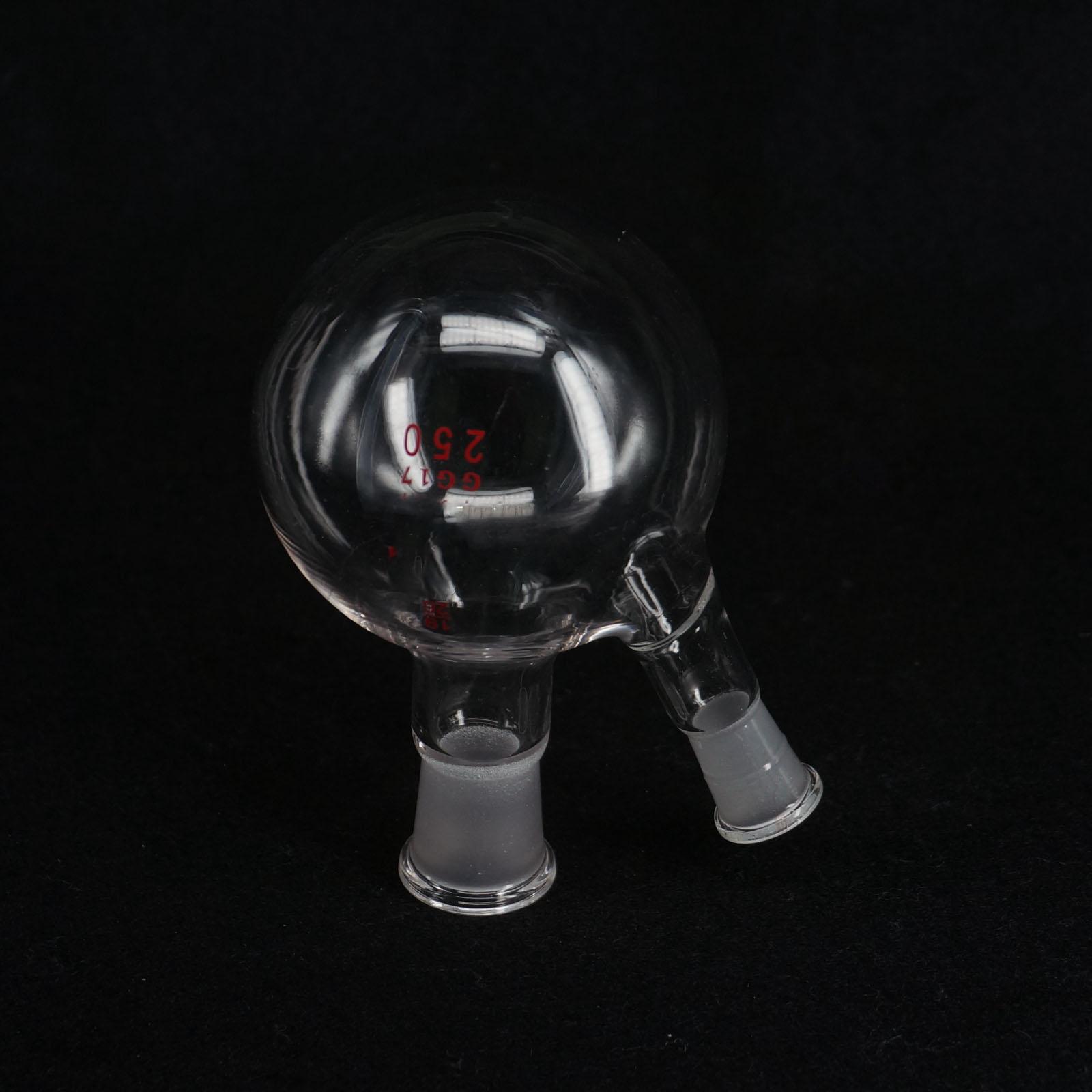 250ml 19/14# Central/Branch Joint 2-neck Round Bottom Lab Glass Boiling Flask