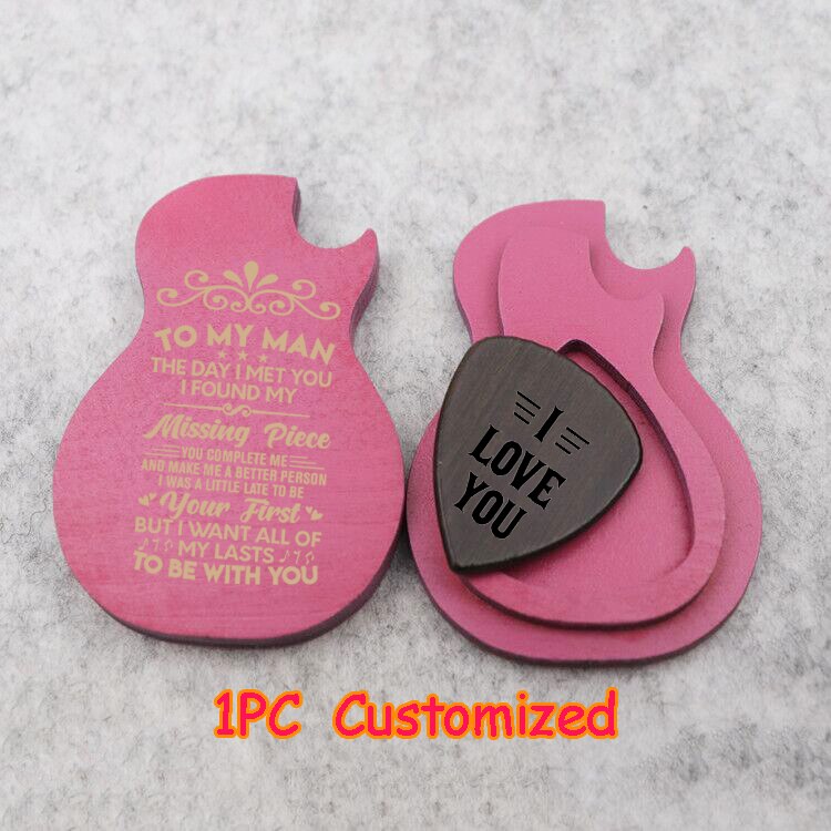 Plettro per chitarra padri giorno scatola regalo personalizzato inciso plettro per chitarra di legno contenitore di regalo dropshipping negozio Q00078 incidere: Q00078 rosa