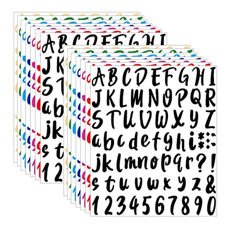 10 Sheets Vinyl Letters Numbers Kit Self Adhesive Letter Stickers Waterproof Mailbox Numbers Sticker