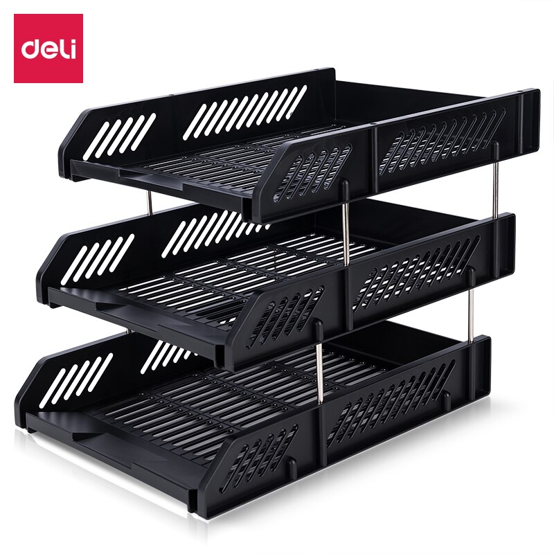 3 Tier Document Letter Trays Holder Desk Organizers Plastic Office Stackable Desk Shelf Rack for Filing Paper, Bills, Letters