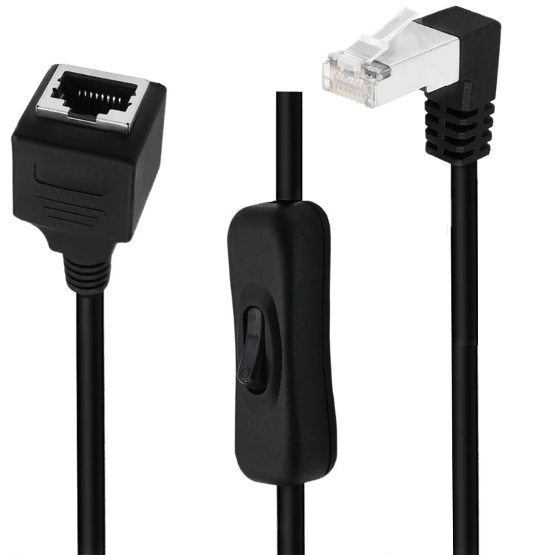 Przedłużacz sieci złącze męskie robić żeńskiego RJ45 Kot6e Ethernet z włącznikiem/wyłącznikiem robić kabel Ethernet Kot6/Kot5e/Kot5: Czerwony / 1.8 m