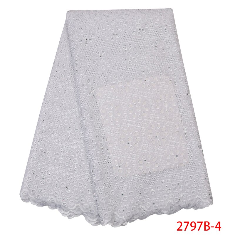 Tejido de encaje africano blanco de gran venta de malla de de guipur nigeriano y tejido de encaje de cordón corte hueco KS2797B-4
