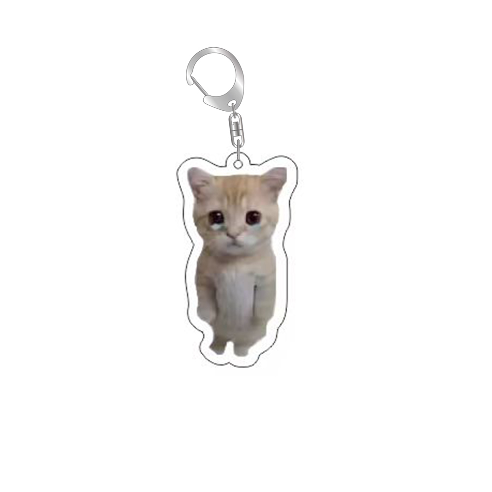 gato meme série chaveiro estudante saco cordão feminino saco pingente chaveiro coisas bonitos barato para melhores amigos: Gris