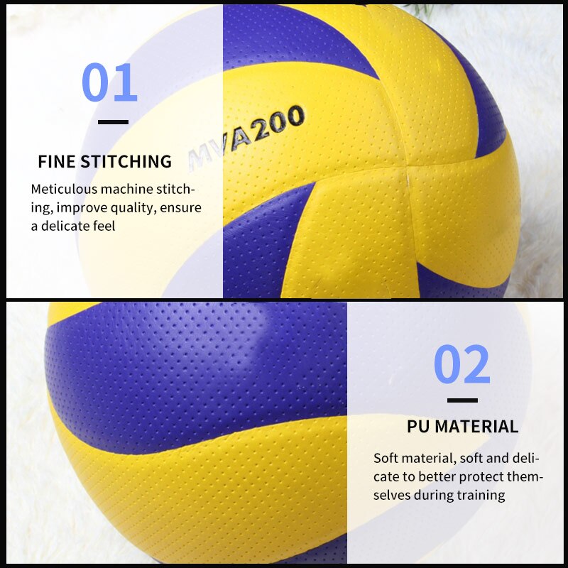 Soft touch volleyball officiel kamp mva 200 volleyballer 8.65 tommer pu øger grebet indendørs træning volleyball bolde