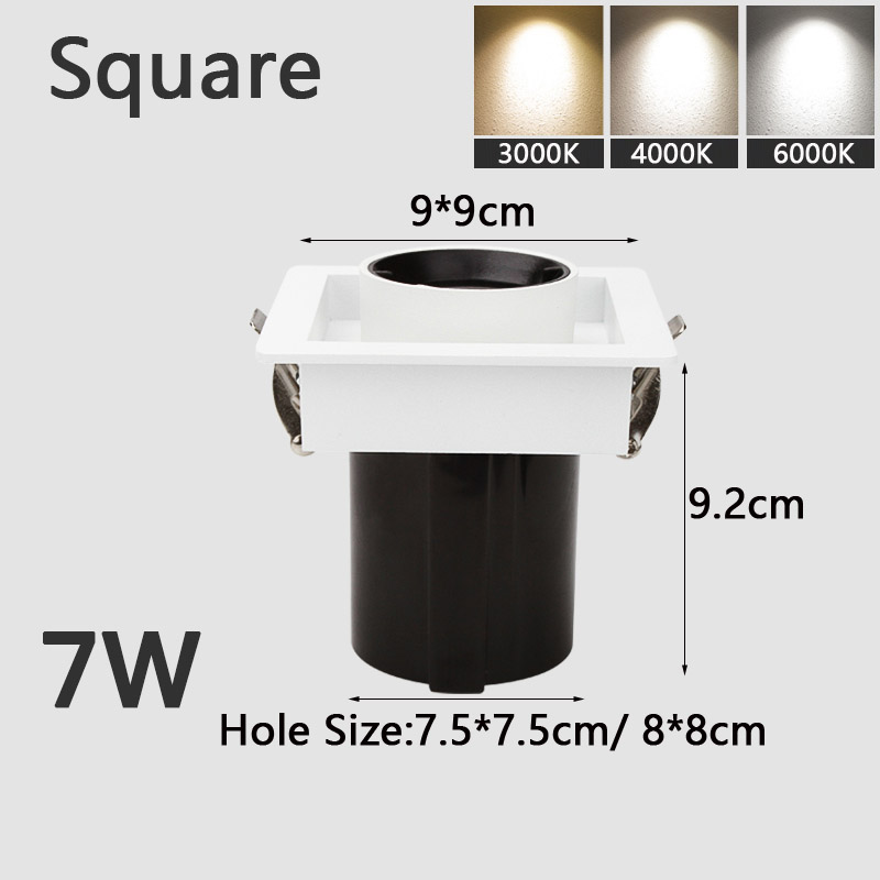 Led-downlight dimbar 110/220v spotlampor 5/7/12w downlights taklampa infälld spotbelysning för hemmet kök butik: Rgb / 4w