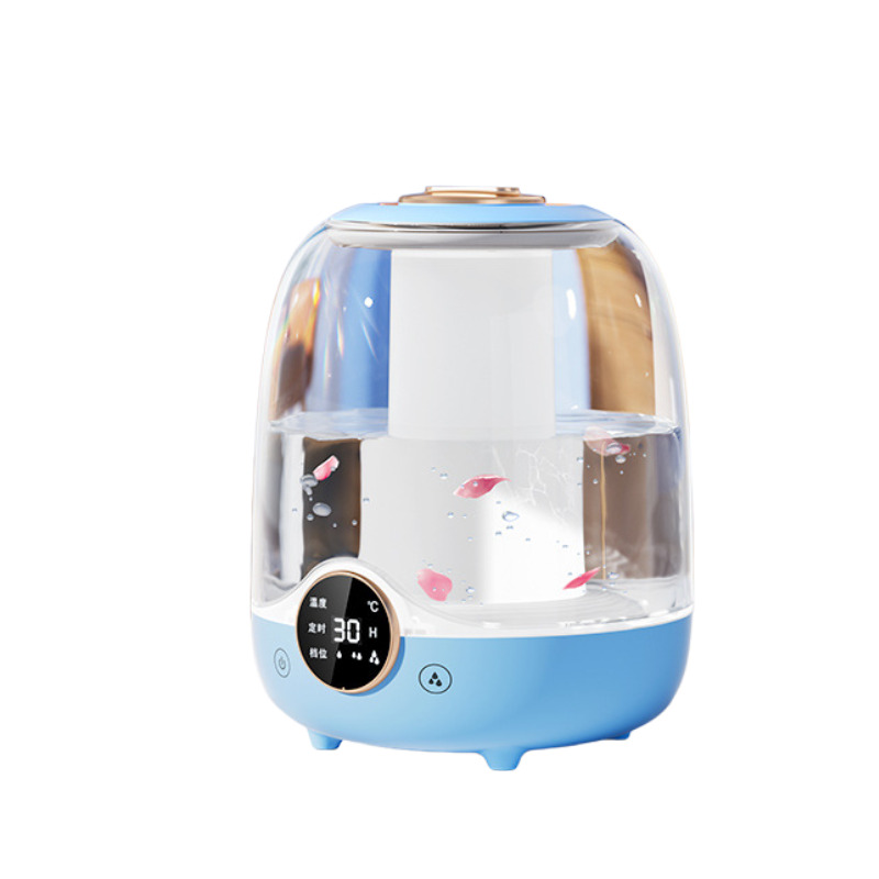 3L dubbele spray luchtbevochtiger verstuiver USB grote capaciteit thuis mute slaapkamer kantoor nachtlampje digitale display luchtbevochtiger: Blauw