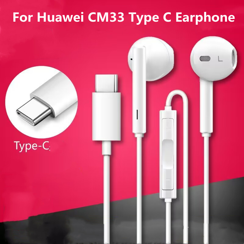 Para Huawei CM33 tipo C auriculares intrauditivos de Audio de alta resolución con micrófono con cable para Huawei P60 40 50 Pro Nova 11 10 Mate X5 50 40Pro