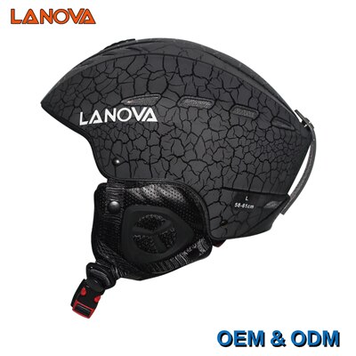 LANOVA ski helm EN-1077 standaard volwassen mannen en vrouwen maat 55-61 CM: Black crack / 59 to 61.5cm