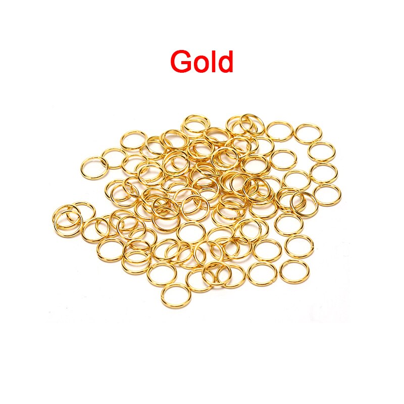 100 sztuk Jump pierścienie dzielone pierścienie 4mm/5mm/6mm/7mm/8mm dla ozdobna biżuteria otwarcie pierścień połączenia: gold / 0.9x8mm