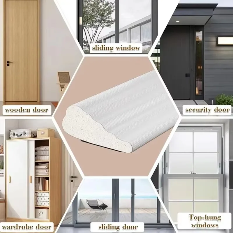 3M Window Door Weather Seal Strip–Adhesive Acoustic Foam Wedge Windproof&Soundproof Gap Filler for Doors Windows Insulation