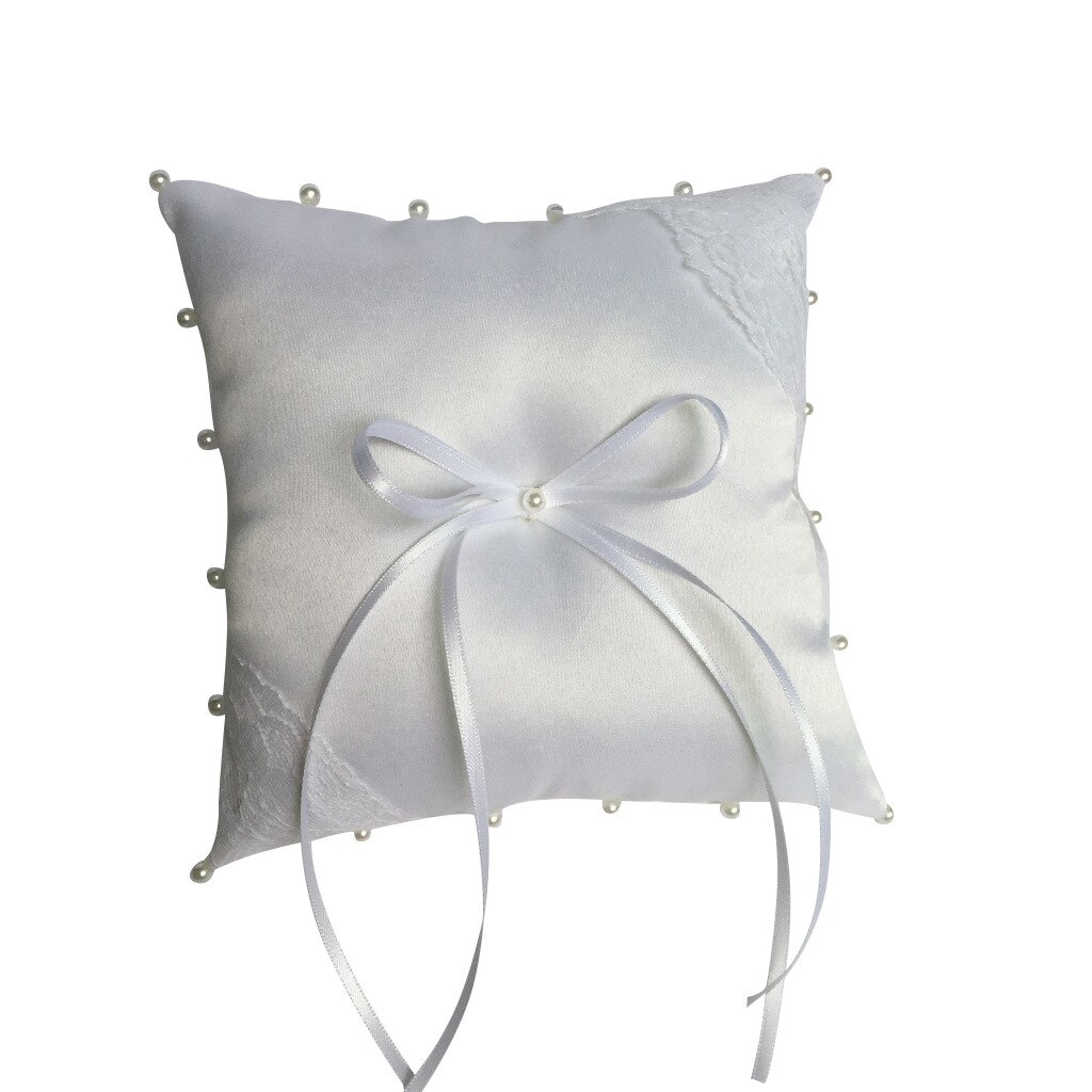 White Lace Wedding Ring Kussen Alliantie Bridal Ringkussen Kussens Bruiloft Huwelijk Ceremonie Decorations✪ω✪