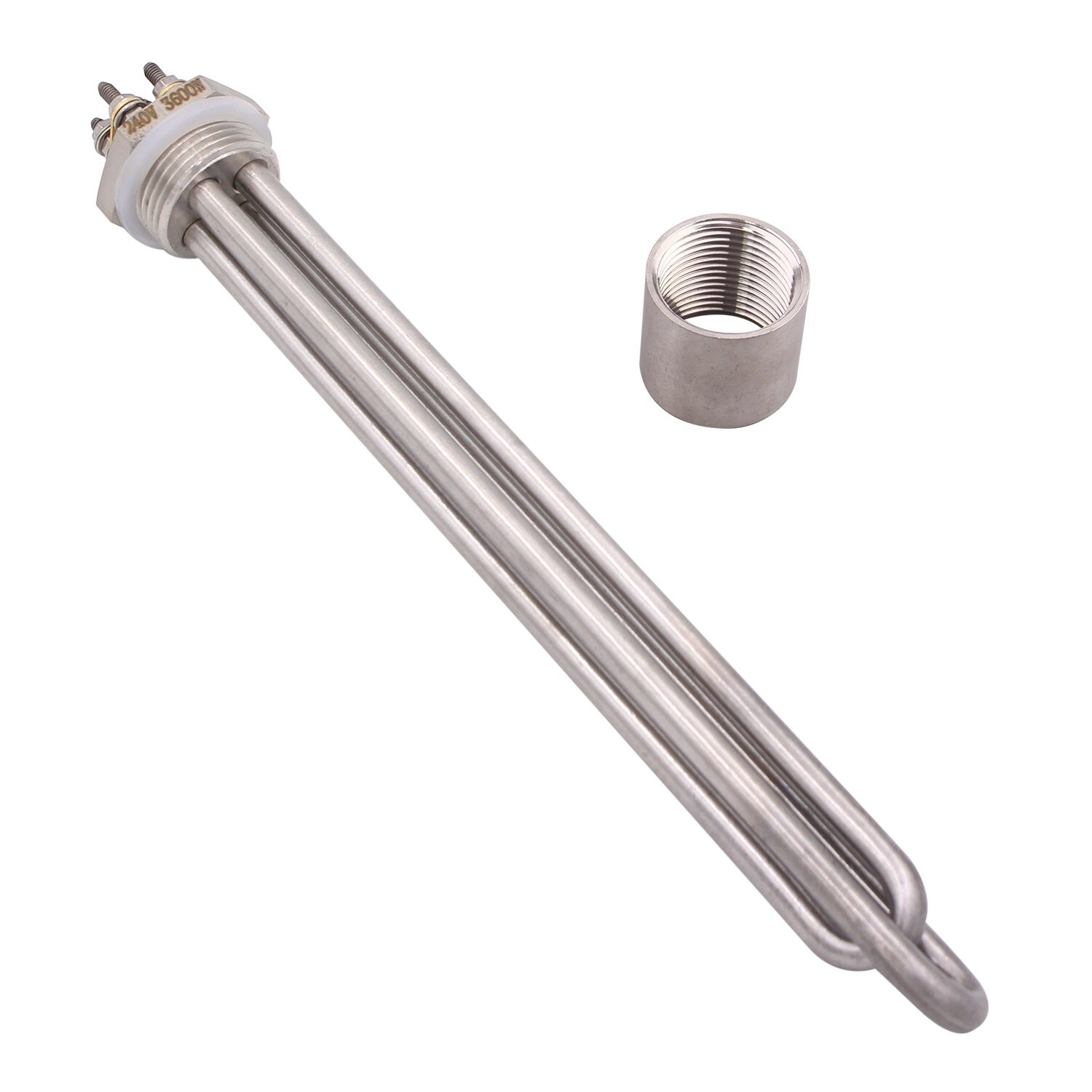 1 inch BSP Thread Electric Heating Element Immersion Heater for boiler heating SUS304 240v 2400w/3600w: 3600W / with accessories