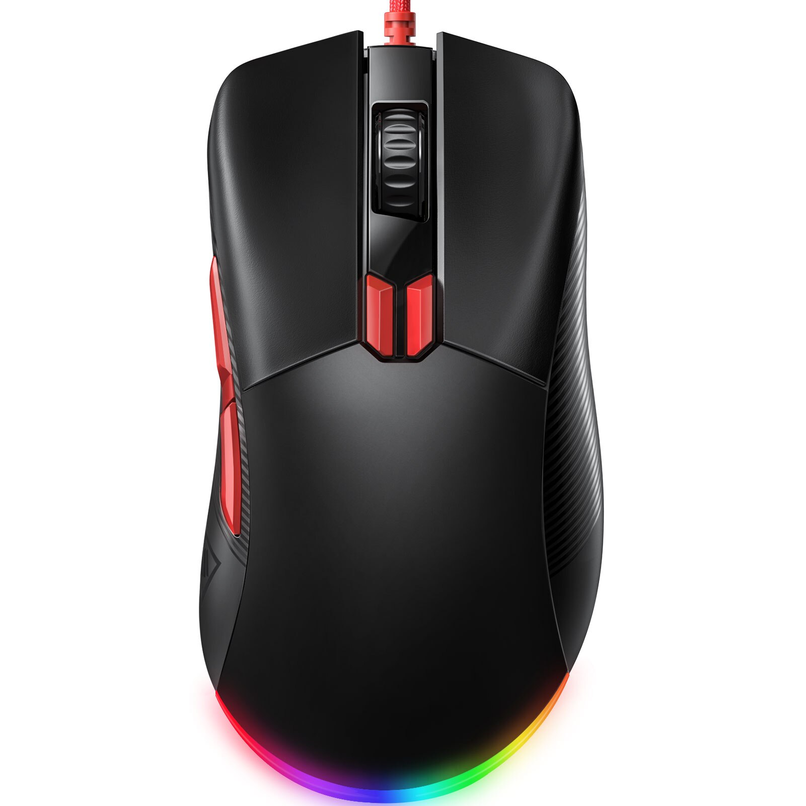 EKSA – souris de jeu EM500 RGB, 12400 DPI, 1000Hz, légère, filaire, USB, 8 boutons programmables, pour ordinateur PC et portable: Black